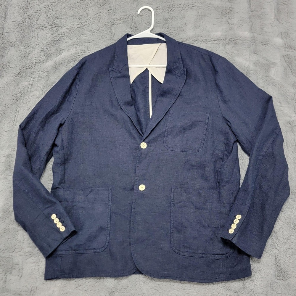 Alex Mill Blazer Mens 2XL XXL Navy Linen Cotton Mercer Casual Sport Coat Jacket